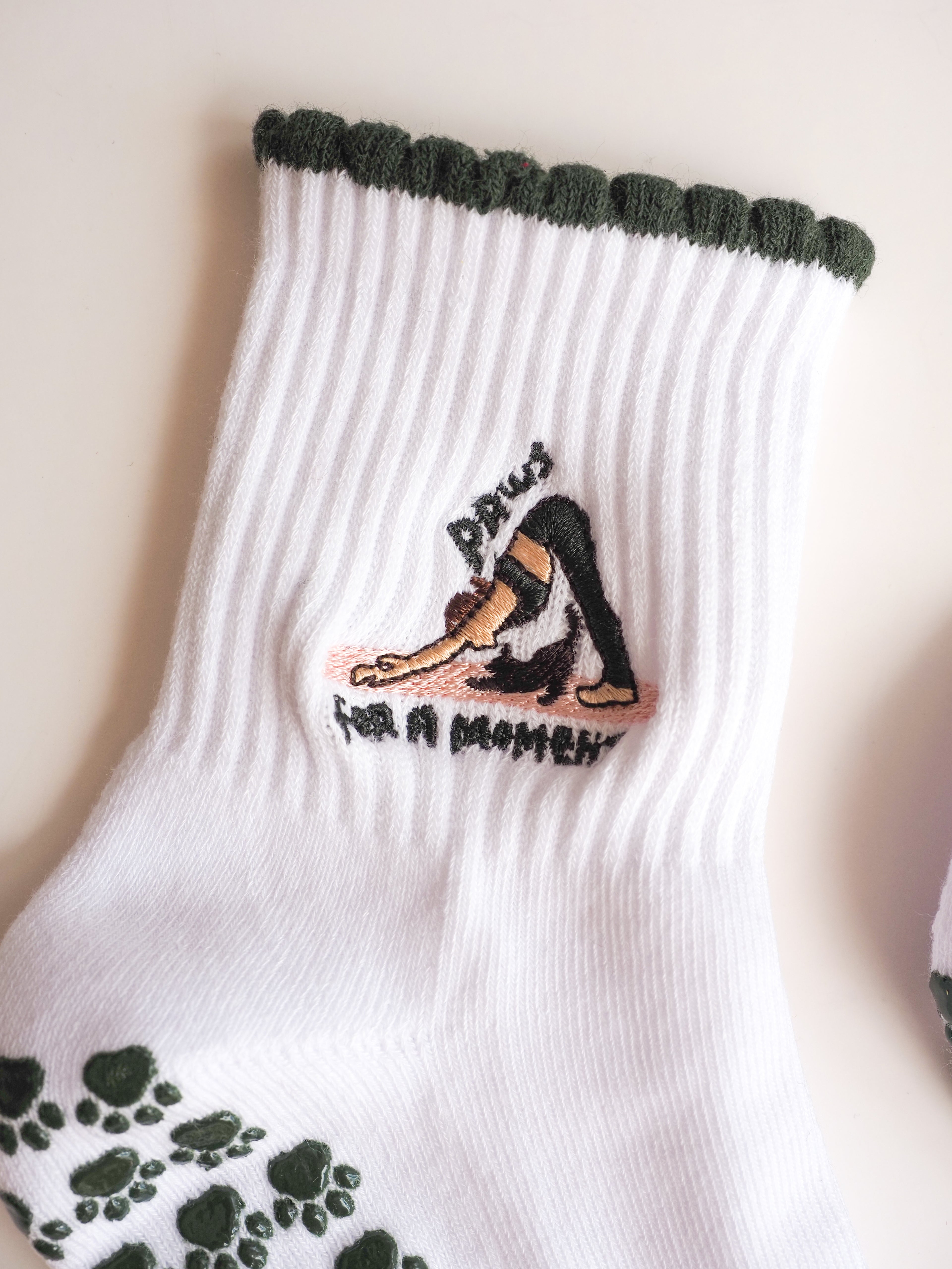 Close-up of Cat & Yoga grip socks