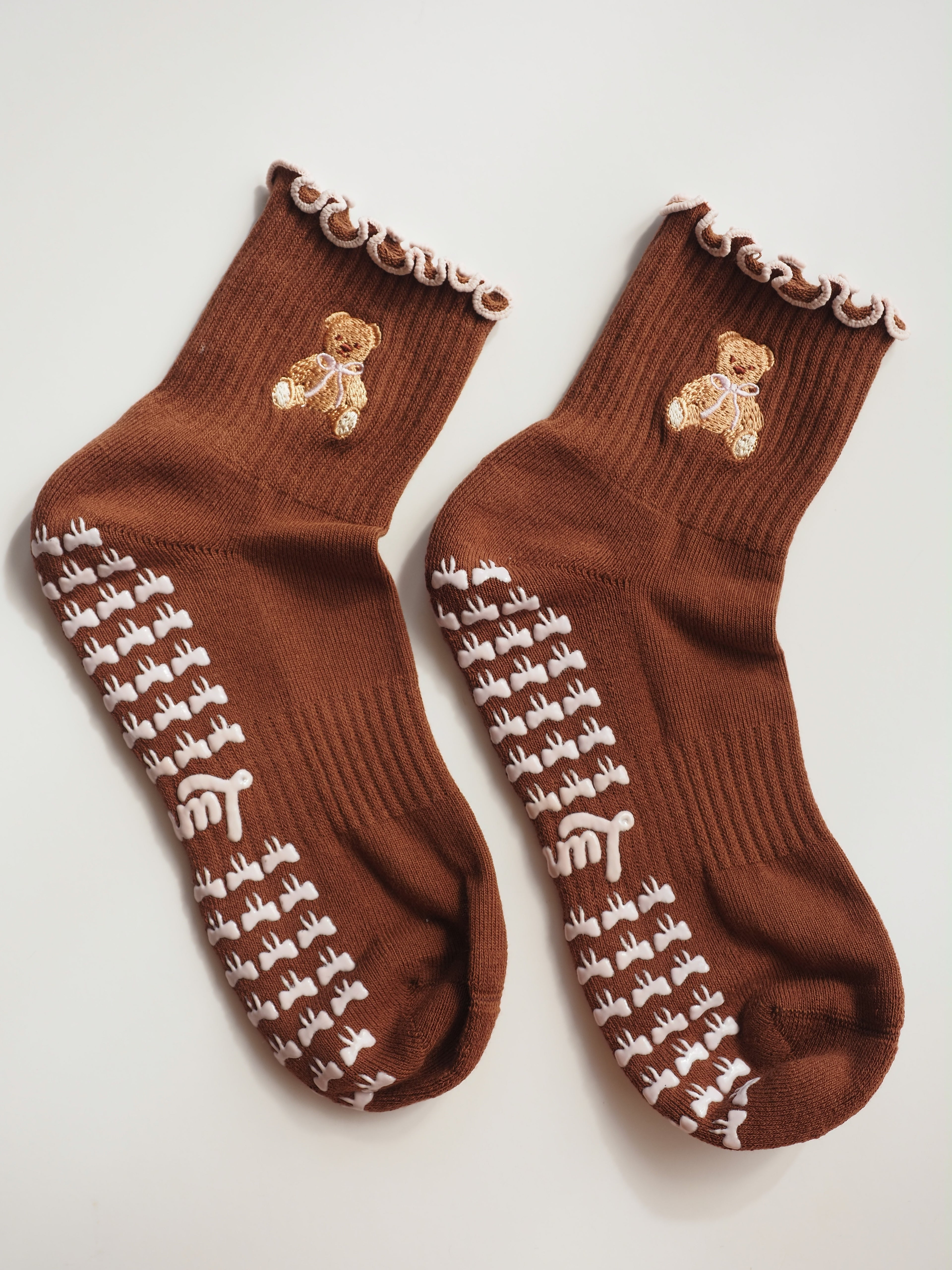 Product shot of Teddy Bear grip socks